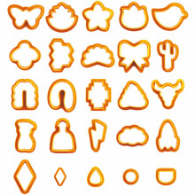 Classic Design Polymer Clay Earring Molds Orange Plastic 25pcs