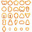 Classic Design Polymer Clay Earring Molds Orange Plastic 25pcs 1