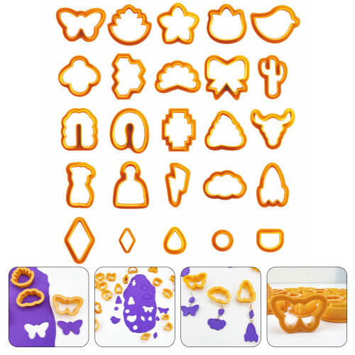 Classic Design Polymer Clay Earring Molds Orange Plastic 25pcs 1