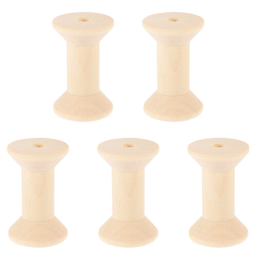 5pcs Wood Spools For Crafts And Diy Winding Spool Projects 2