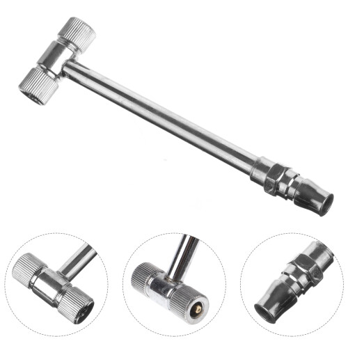 Extension Valve Argentée Acier Tige Accessoire Auto 2