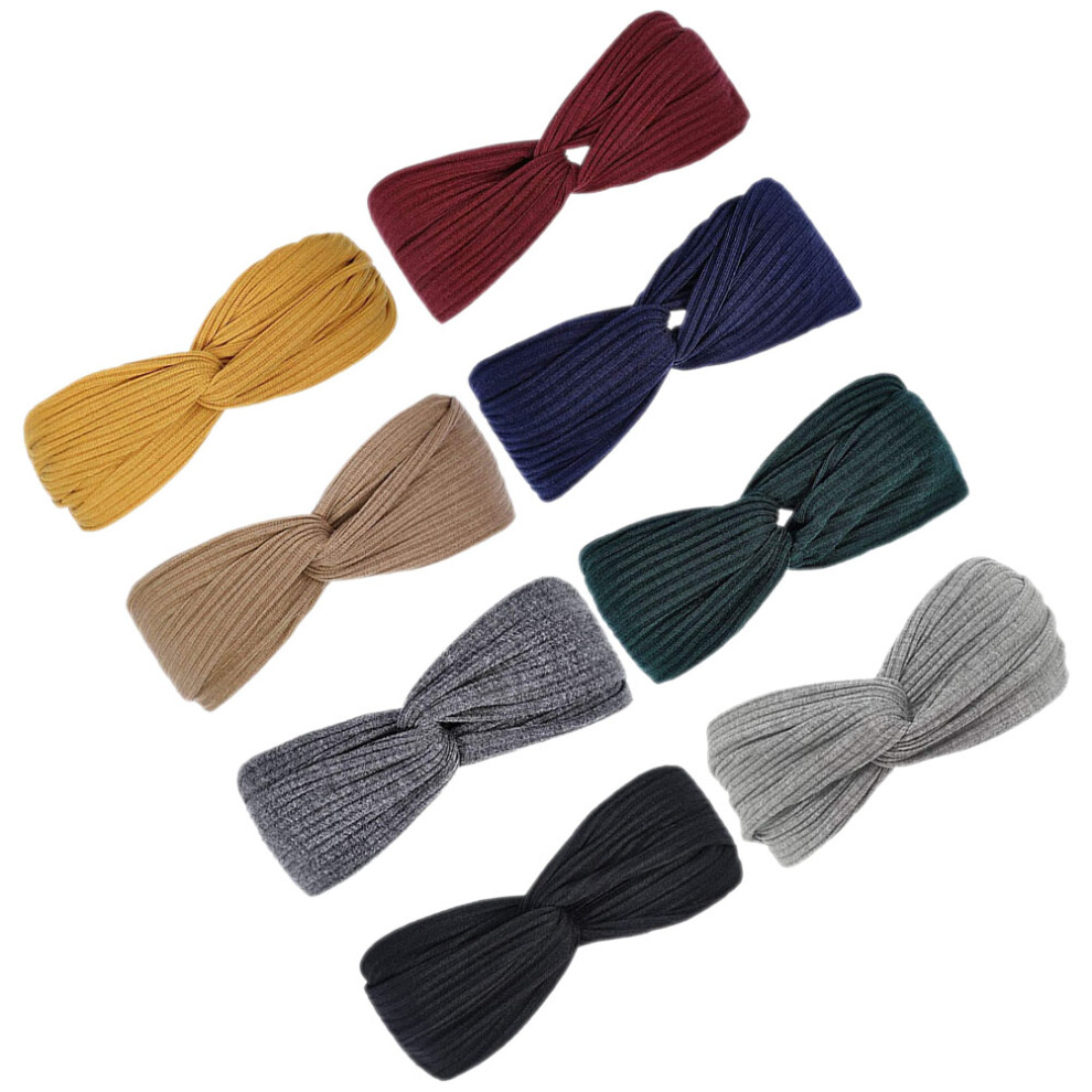 Vaguelly Delicate Twisted Turban Headband 8Pcs Fabric