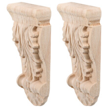 2Pcs Wood Corbels Decorative Corner Trim For Home Living Room