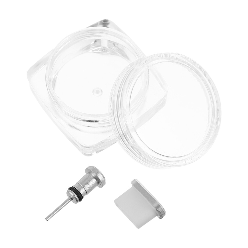 2Pcs Alloy Dust-Proof Charging Port Plugs For Phone Silver 3171399519583