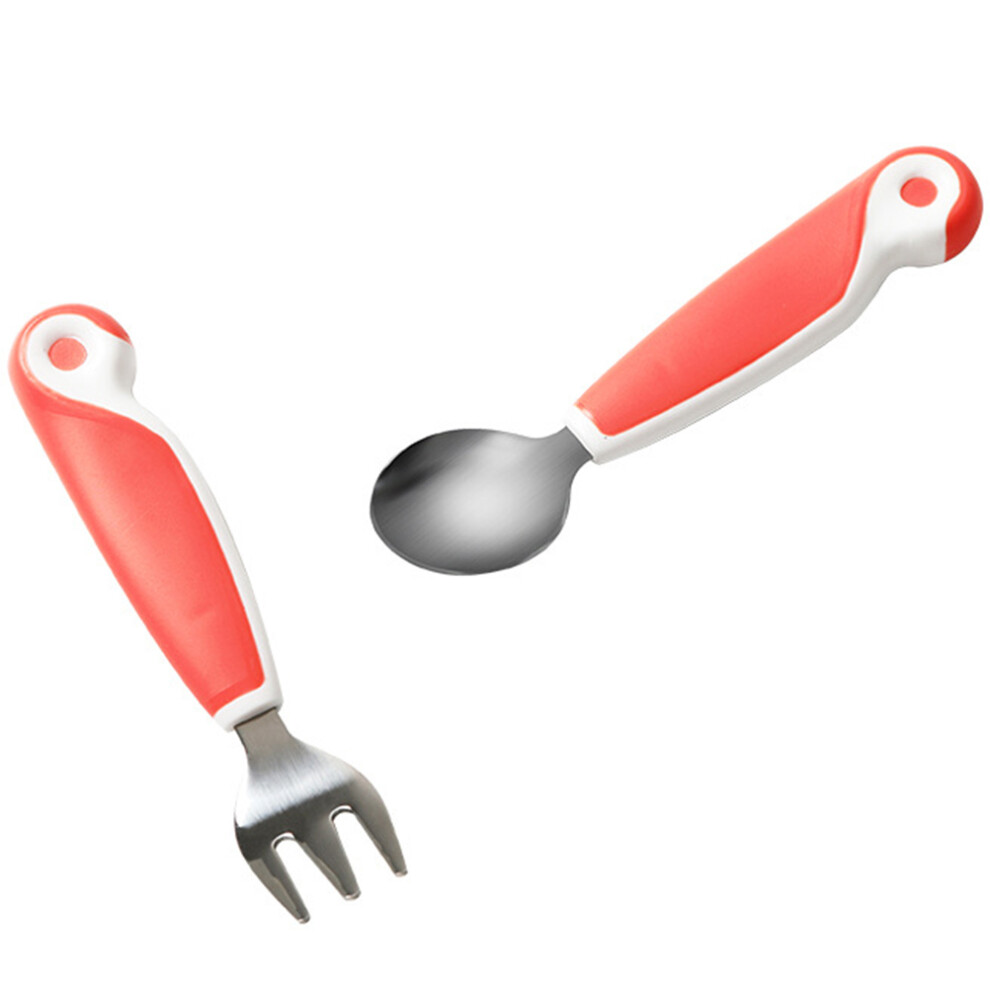 1 Set Fork And Spoon Set Stainless Steel Cartoon Fork Toddler Vaguelly