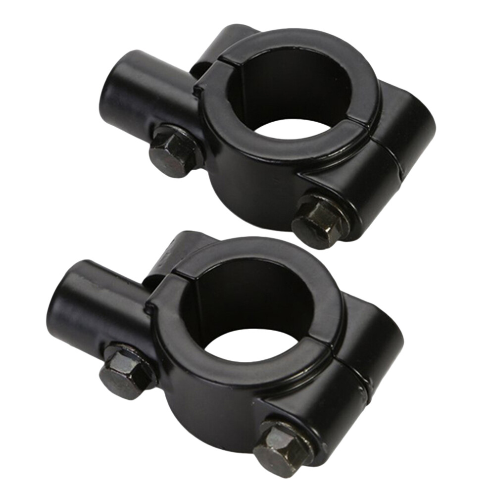 2Pcs Durable Motorcycle Rearview Mirror Bracket Clamp Black 3171277159337