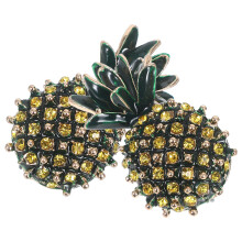 2Pcs Alloy Pineapple Brooch Pins Multi-Color Cute Fruit Pins for Women