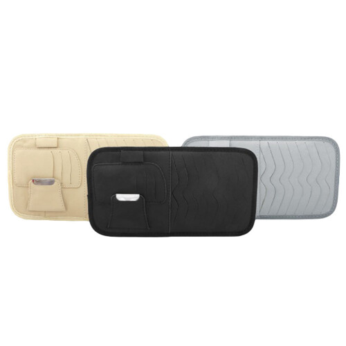 Dvd Holders Auto Pouch Sunglasses Holder Beige 1pack 1