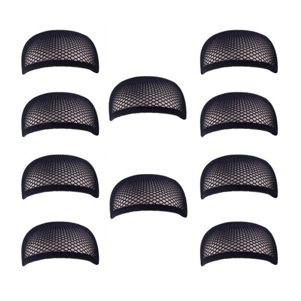 Vaguelly Unisex Black 10 Pcs Wigs For Women Hair Plopping Net Making Elastic Mesh