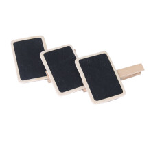 Raindrops 10 Pcs Peg Tags Wooden Clip Mini Message Boards Black