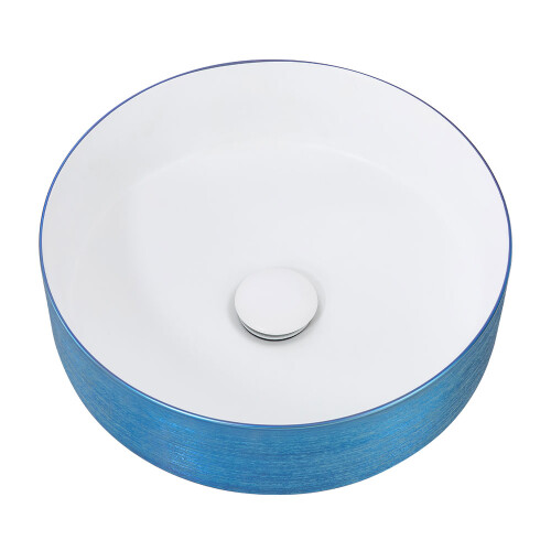 Living And Home (Blue) 36cm Dia Bathroom Countertop Ceramic Sink 2