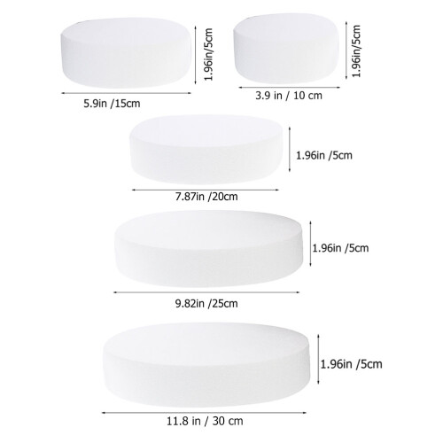 Cake Foams Model Cake Model White Plastic 5pcs 1