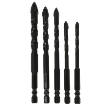 Masonry Drill Bit Set Accurate Drilling Black 5pcs