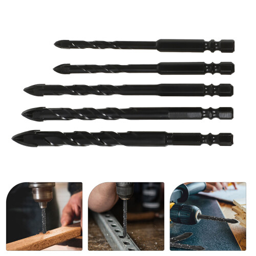 Masonry Drill Bit Set Accurate Drilling Black 5pcs 2