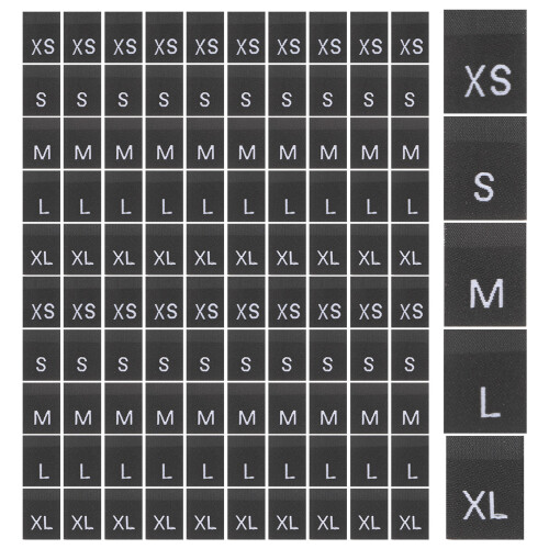 Raindrops 500pcs Garment Labels For Clothes Size Washable For Tailors