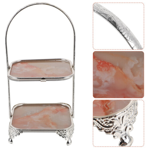 2X Portable Iron Taartstandaard, Fruit En Dessert Display 1