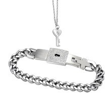 Matching Bracelets And Necklace Set Titanium Steel 2pcs