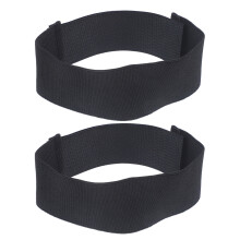 Mens Shin Guards Replacement Straps Black Polyester 2pcs