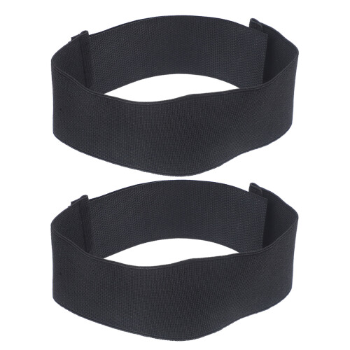 Mens Shin Guards Replacement Straps Black Polyester 2pcs