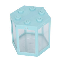 Kleiner blauer sechseckiger Kunststoff-Aquarium für Büro/zu Hause 12x10,5x11 cm