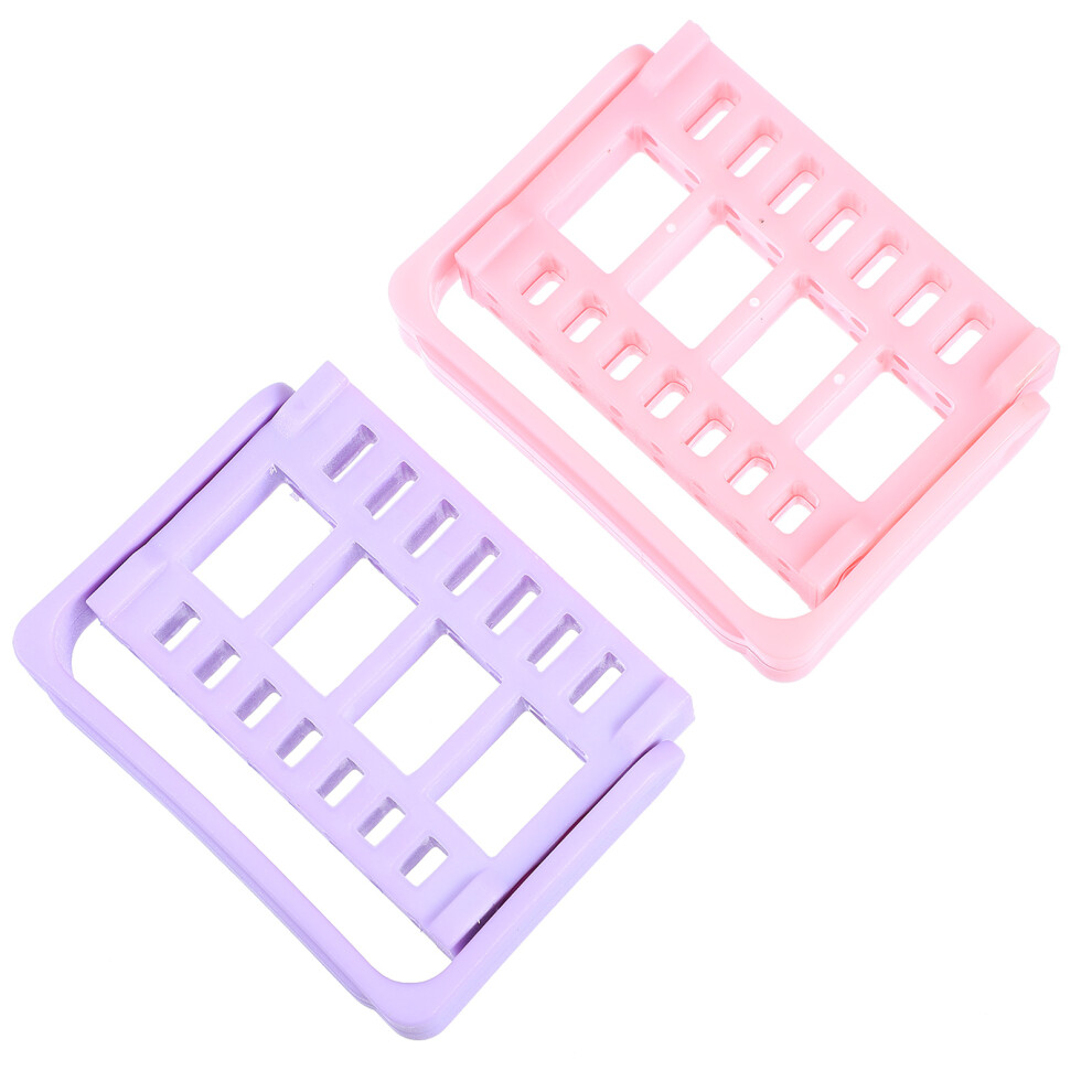 Inoomp 2Pcs Nail Drill Bit Organizer Pink Ps Rack For Grinding Head Storage