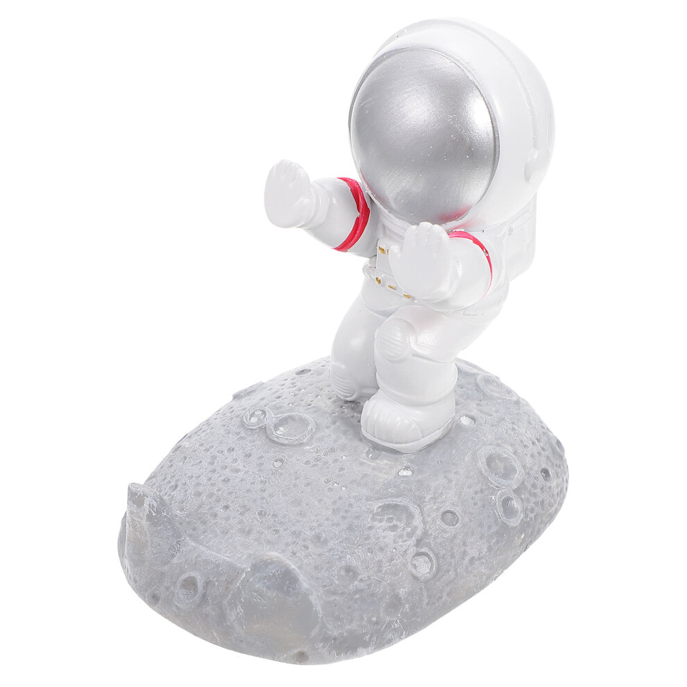 Astronaut Mobile Phone Holder Resin Craft For Decor 1Pc Silver 3171388894752