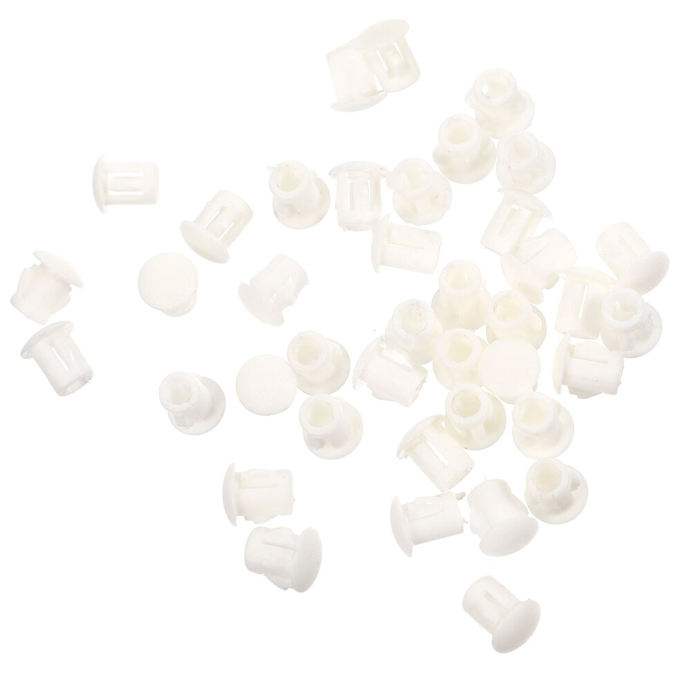 100Pcs Nylon Round Hole Plugs For Furniture White Type 3171399504077