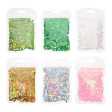 Holographic Nail Sequins Manicure Epoxy Sequins White 6 Sets