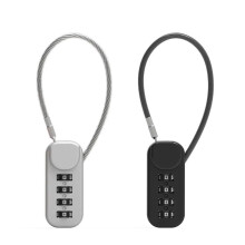 Portable Wire Rope Password Lock for Travel Luggage, Backpacks, Cabinets - 4-Digit Code, Black, 1 Piece