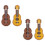 Nylon Ukulele Brooch Assorted Color 4pcs 6.8x1.2in 8