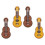 Nylon Ukulele Brooch Assorted Color 4pcs 6.8x1.2in 7