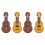Nylon Ukulele Brooch Assorted Color 4pcs 6.8x1.2in 6