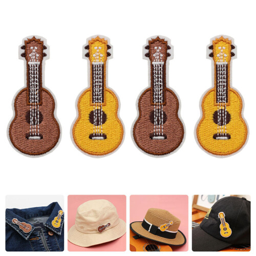 Nylon Ukulele Brooch Assorted Color 4pcs 6.8x1.2in 2