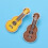 Nylon Ukulele Brooch Assorted Color 4pcs 6.8x1.2in 4
