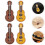 Nylon Ukulele Brooch Assorted Color 4pcs 6.8x1.2in 2