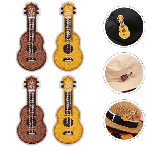 Nylon Ukulele Brooch Assorted Color 4pcs 6.8x1.2in 1