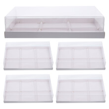5pack Boxes For Cookies Paper Clear Lid For Business Owners
