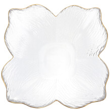 1pc Glass Salad Bowl Serving Bowls Petal Design Dessert Salad Bowl