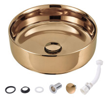 (Glossy Bronze) 36cm Dia Bathroom Countertop Ceramic Sink
