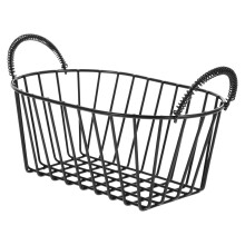 Iron Wire Storage Basket With Handle For Fruit Snacks And Sundries
