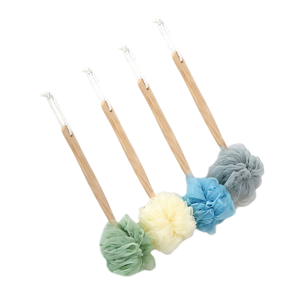 Artibetter 4 Pcs Bath Brushes Back Cleaning Scrubber Bathing Balls Long Handle