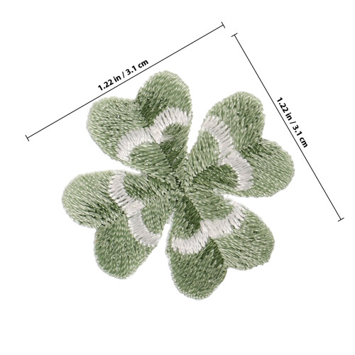 5Pièces Décorations Trèfle En Tissu Vert Pour Textile 1