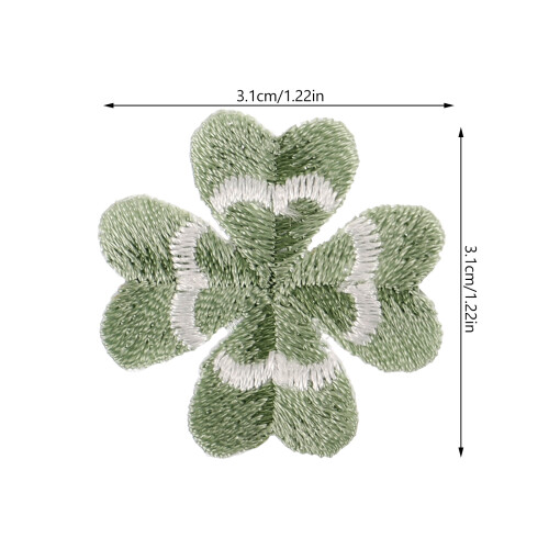 5Pièces Décorations Trèfle En Tissu Vert Pour Textile 2