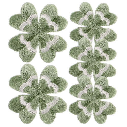 5Pièces Décorations Trèfle En Tissu Vert Pour Textile