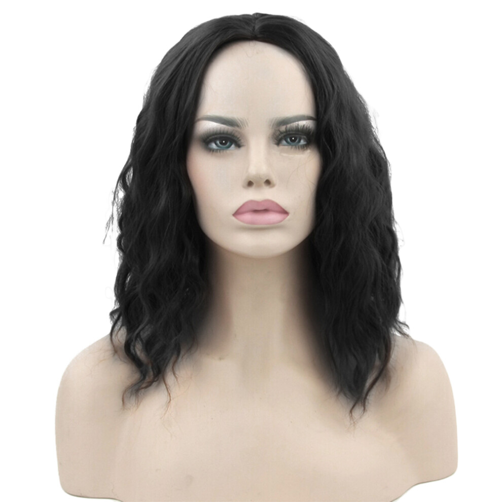 Artibetter Synthetic Short Black Curve Wig Women Wig For Cosplay Hairwear
