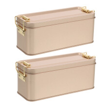 2 Pcs Iron Box Candy Storage Tin Birthday Treat Container