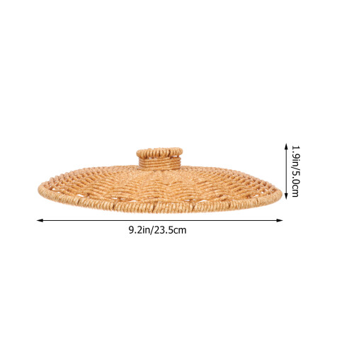 Raindrops 1set Trash Can Lid Round Design For Home Storage In Brown 2