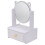 1Pc Rotating Desktop Makeup Mirror with Storage Drawer White for Home 1