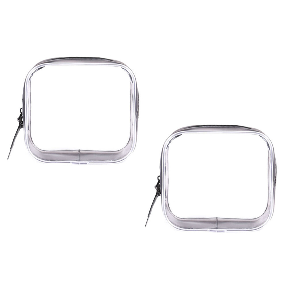 Iplusmile 2 Pcs Clear Cosmetic Bags Mini Zipper Cosmetics Storage Organizer