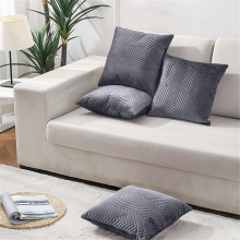 (Pack of 4, Grey) Cushion Cover Embossed Pattern - Luxury Soft Sofa Decorative Pillow for Living Room Couch